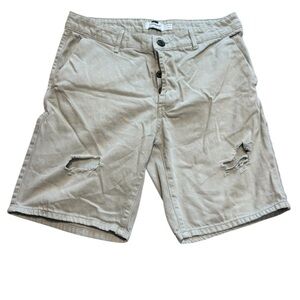 Topman Light Tan Distressed Short